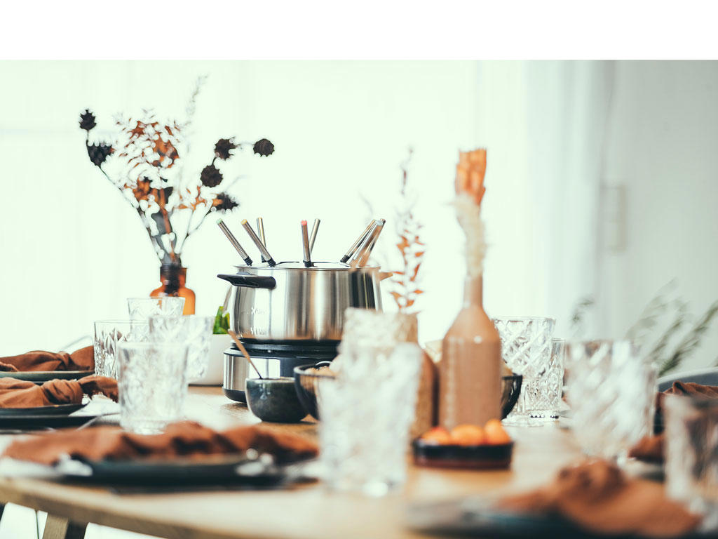 Severin Fondue med crepépande 1500 watt stål/sort